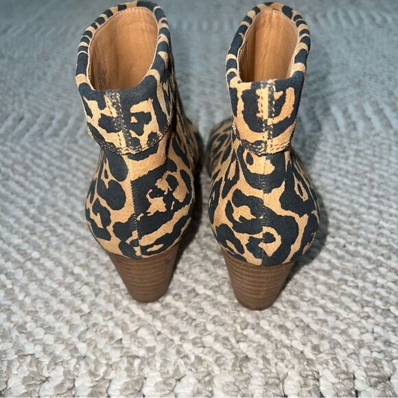 Lucky Brand Zaprika Suede Cheetah Pointed Toe Booties - Sz 6.5 - Picture 13 of 16